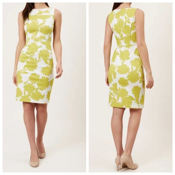 Hobbs London Cleo Dress in Ivory Lemondrop Sheath Dress - Picture 1 of 15